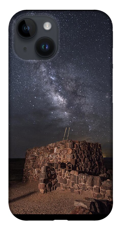 Petrified Forest iPhone 14 Case featuring the photograph Agate House at Night2 by Melany Sarafis