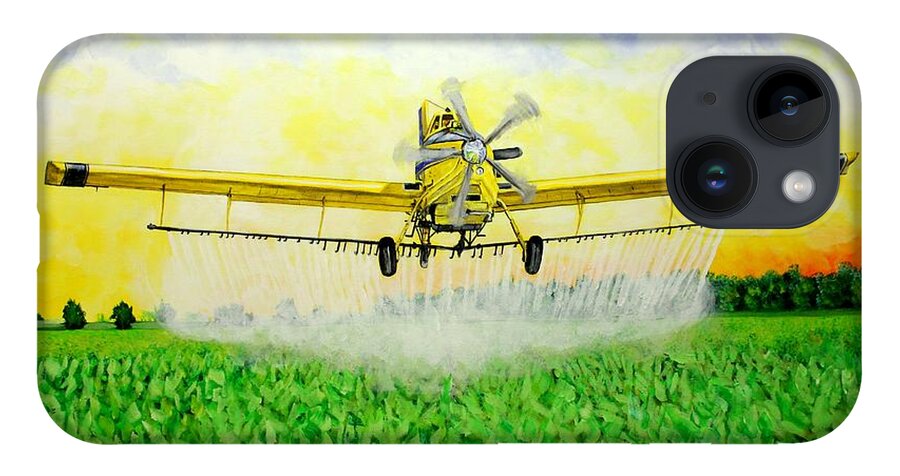 Air Tractor iPhone 14 Case featuring the painting Air Tractor Crop Duster by Karl Wagner
