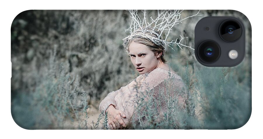 Woman iPhone Case featuring the photograph Albino in the Forest 1. Prickle Tenderness by Inna Mosina