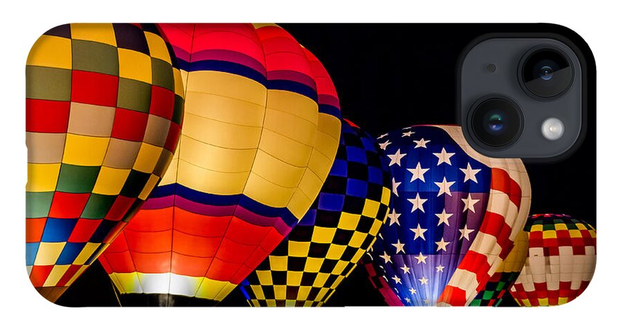 Albuquerque Hot Air Balloon Festival iPhone 14 Case featuring the photograph Albuquerque Night Glow by Ron Pate