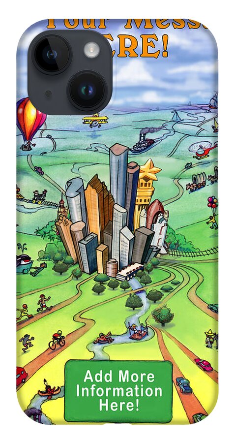 Houston iPhone 14 Case featuring the digital art All Roads lead to Houston by Kevin Middleton