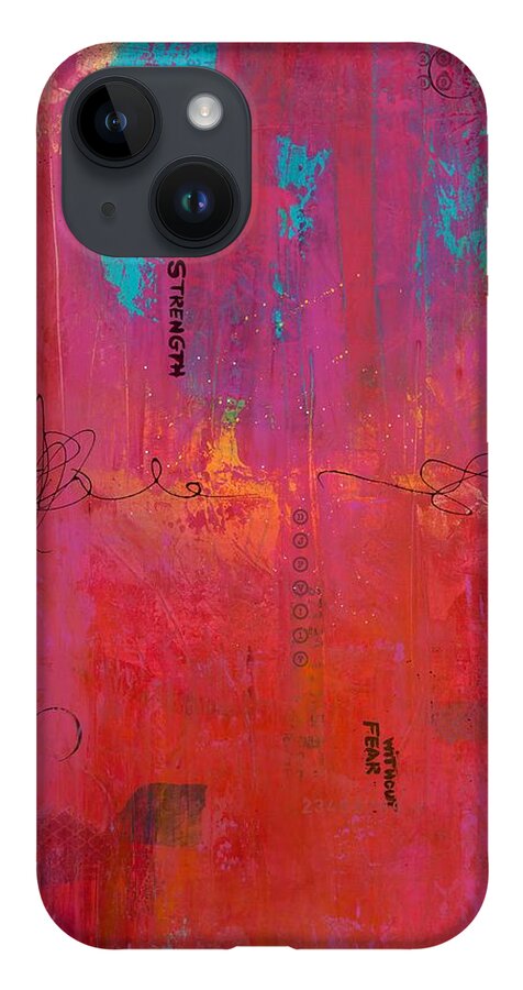 Acrylic iPhone 14 Case featuring the painting All The Pretty Things by Brenda O'Quin