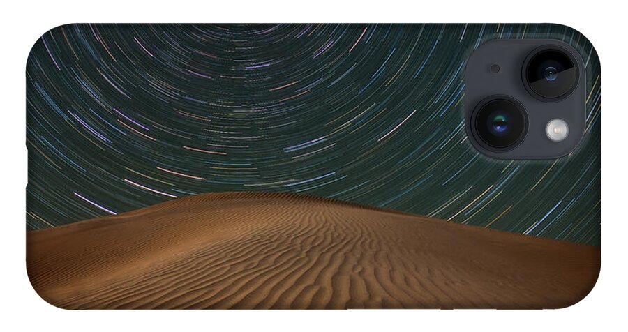 Star Trails iPhone 14 Case featuring the photograph Alone on the Dunes by Darren White