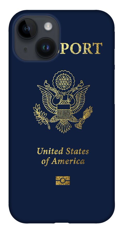 “passports” Collection Serge Averbukh iPhone 14 Case featuring the digital art American Passport Cover by Serge Averbukh