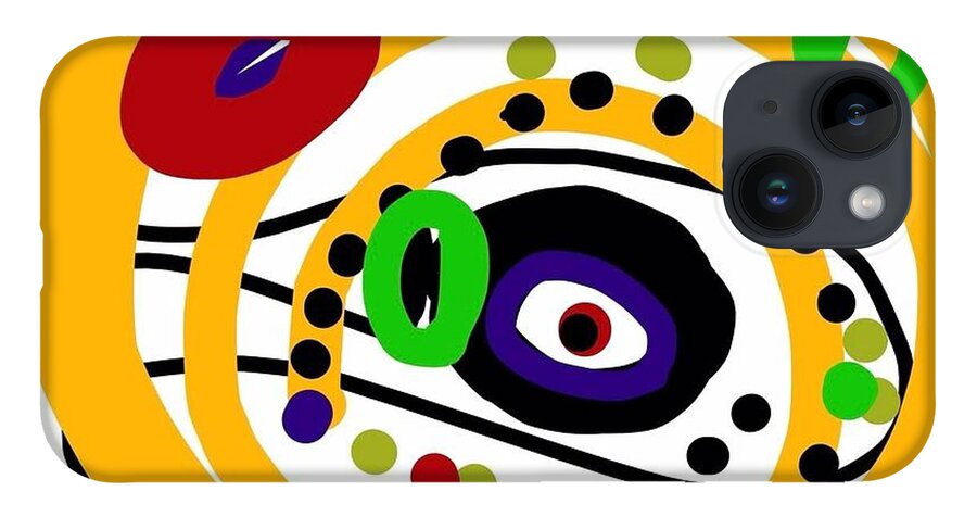 Abstract iPhone 14 Case featuring the digital art An Eye on You by Susan Fielder