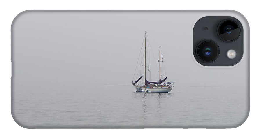 Boat iPhone 14 Case featuring the photograph Anchored in the Mist by Derek Dean