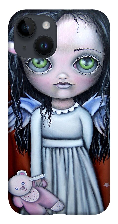 Abril Andrade Griffith iPhone 14 Case featuring the painting Angel Girl by Abril Andrade