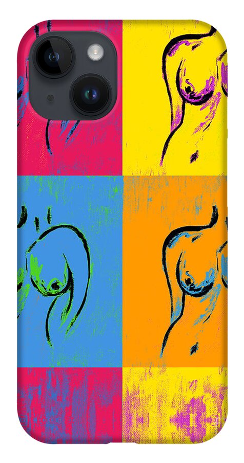 Nude iPhone 14 Case featuring the painting Another nude 2 by Julie Lueders 