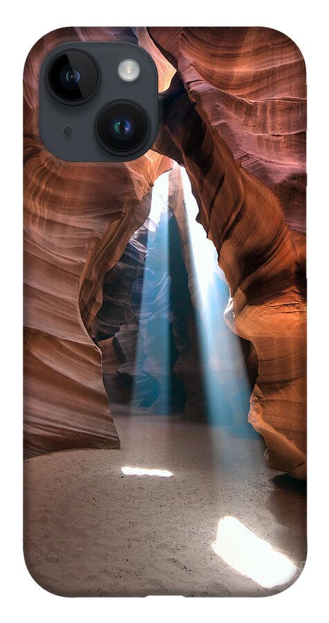 Beams iPhone 14 Case featuring the photograph Antelope Canyon Twin Beams by Martin Konopacki