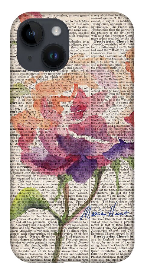 Antique Paper iPhone 14 Case featuring the painting Antique Rose On Antique Paper by Maria Hunt