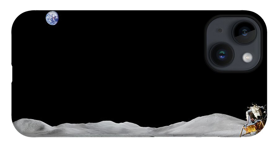 Apollo 15 iPhone 14 Case featuring the photograph Apollo 15 Landing site Panorama by Andy Myatt
