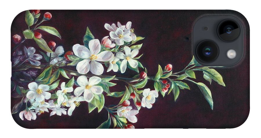 Apple Blossoms iPhone 14 Case featuring the painting Apple Blossoms by Lynne Pittard