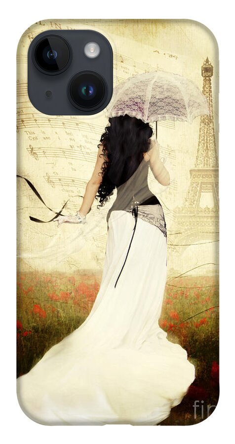 April iPhone 14 Case featuring the digital art April in Paris by Shanina Conway