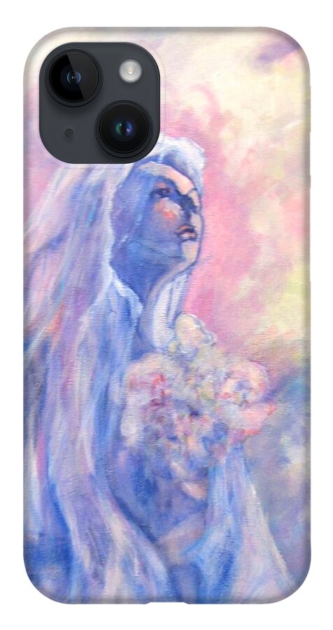 Pink iPhone 14 Case featuring the painting Arielle by Barbara O'Toole