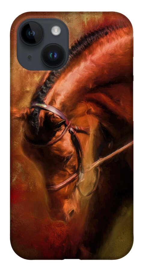 Jai Johnson iPhone 14 Case featuring the painting Around The First Turn Equestrian Art by Jai Johnson