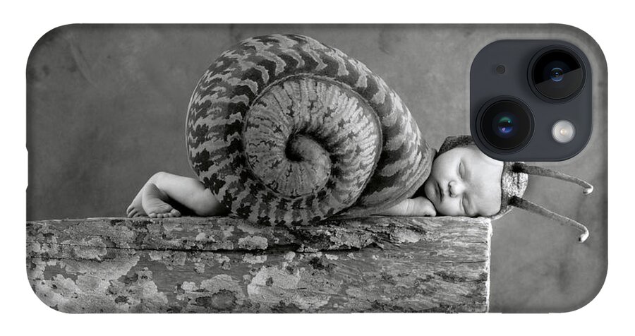 Black And White iPhone 14 Case featuring the photograph Julia Snail by Anne Geddes