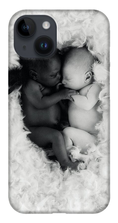 Black And White iPhone 14 Case featuring the photograph Angels by Anne Geddes