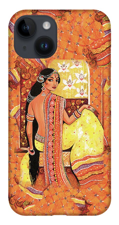 Beautiful Woman iPhone 14 Case featuring the painting Bharat by Eva Campbell
