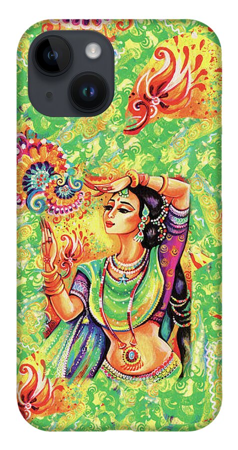 Indian Dancer iPhone 14 Case featuring the painting The Dance of Tara by Eva Campbell
