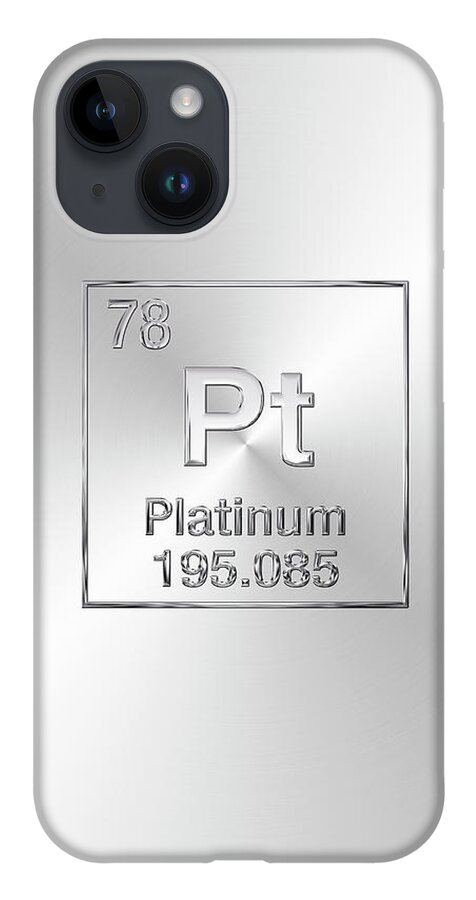 'the Elements' Collection By Serge Averbukh iPhone 14 Case featuring the digital art Periodic Table of Elements - Platinum - Pt by Serge Averbukh