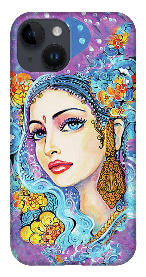 Indian Woman iPhone 14 Case featuring the painting The Veil of Aish by Eva Campbell