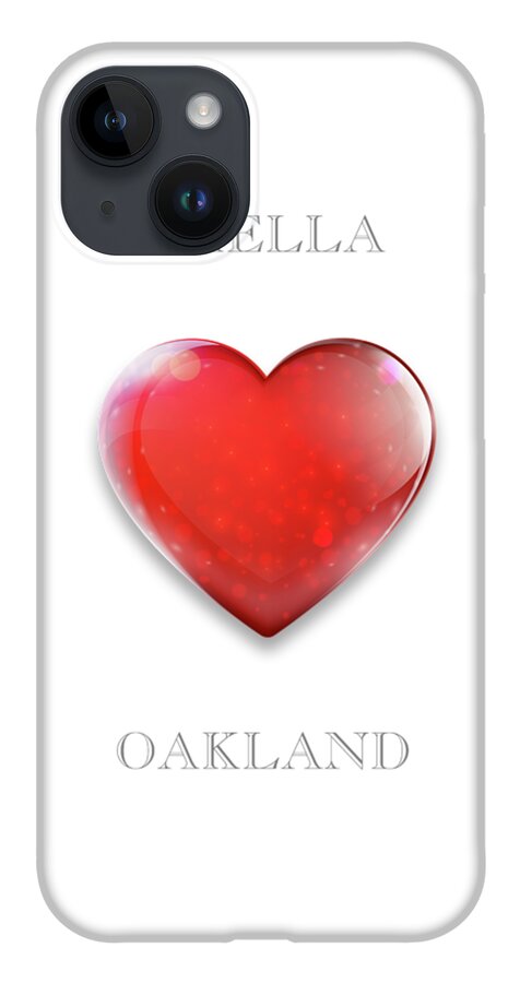 I Hella Love Transparent Png iPhone 14 Case featuring the photograph I Hella Love Oakland Ruby Red Heart Transparent PNG by Kathy Anselmo