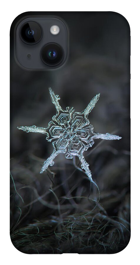 Snowflake iPhone 14 Case featuring the photograph Real snowflake photo - The shard by Alexey Kljatov