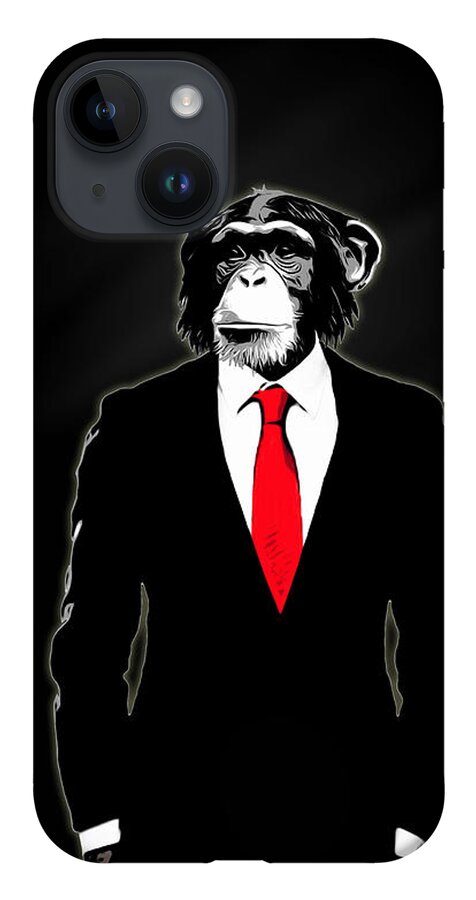 Monkey iPhone 14 Case featuring the painting Domesticated Monkey by Nicklas Gustafsson