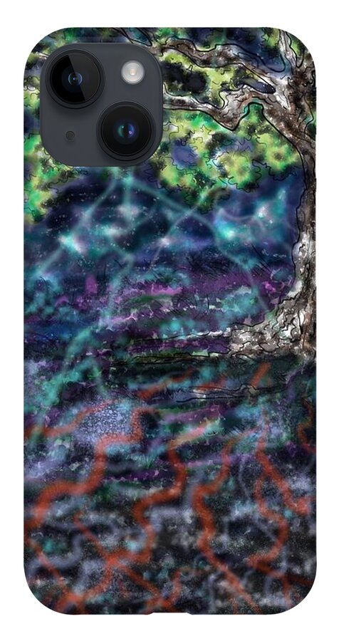 Landscape iPhone 14 Case featuring the digital art As Above, So Below by Angela Weddle