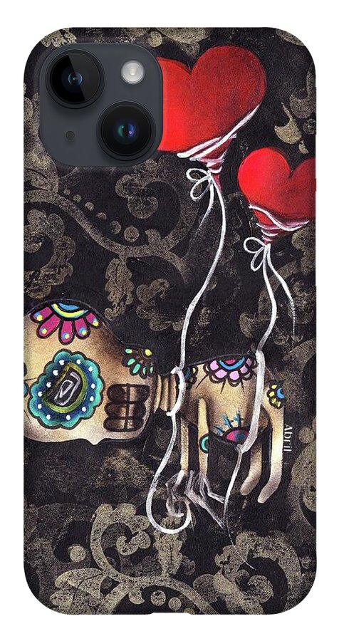 Day Of The Dead iPhone 14 Case featuring the painting Asphyxiated by Abril Andrade