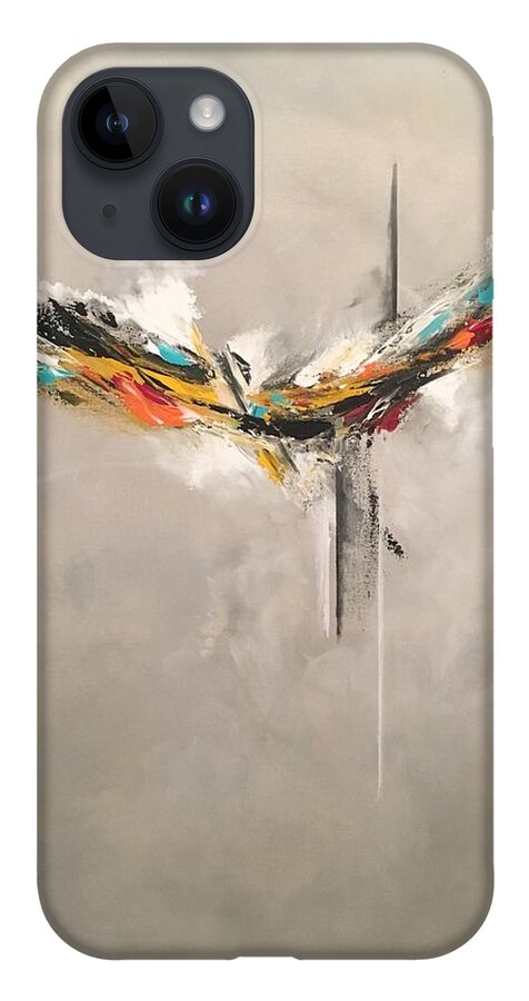 Abstract iPhone 14 Case featuring the painting Aspire by Soraya Silvestri
