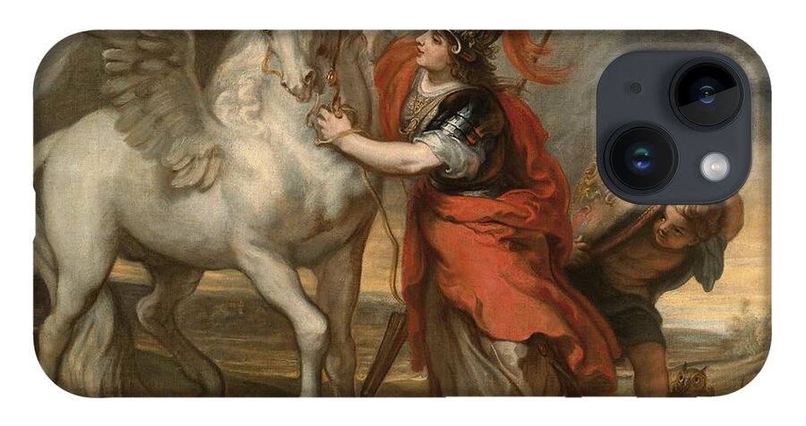 Theodoor Van Thulden iPhone 14 Case featuring the painting Athena and Pegasus by Theodoor van Thulden