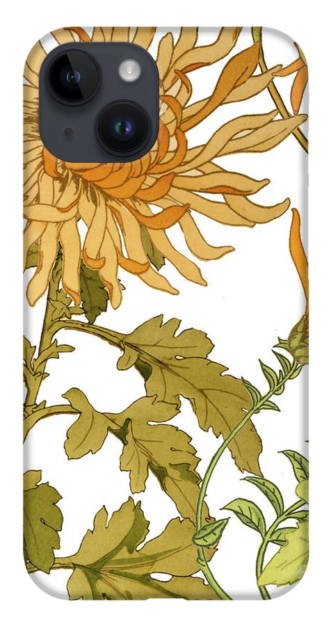 Chrysanthemum iPhone 14 Case featuring the painting Autumn Chrysanthemums I by Mindy Sommers