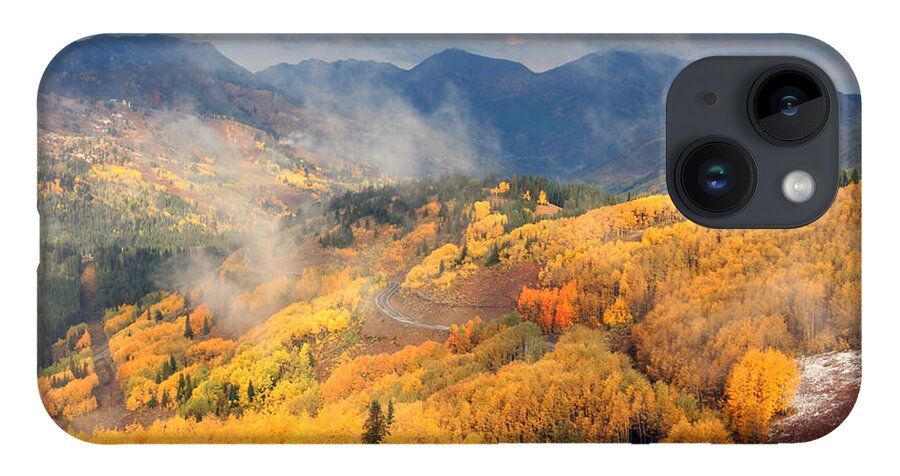 Landscape iPhone 14 Case featuring the photograph Autumn Color and Fog by Brett Pelletier