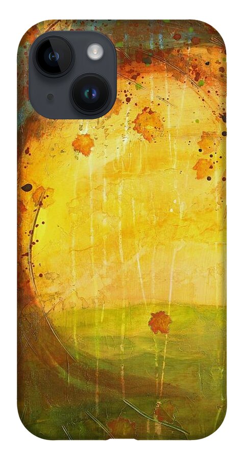 Acrylic iPhone 14 Case featuring the painting Autumn Leaves - Tree Series by Brenda O'Quin