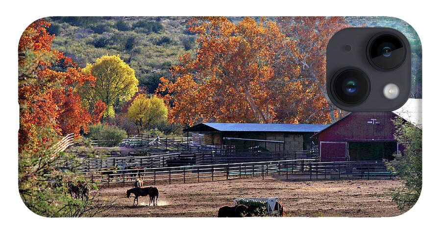 Ranch iPhone Case featuring the photograph Autumn Ranch by Matalyn Gardner