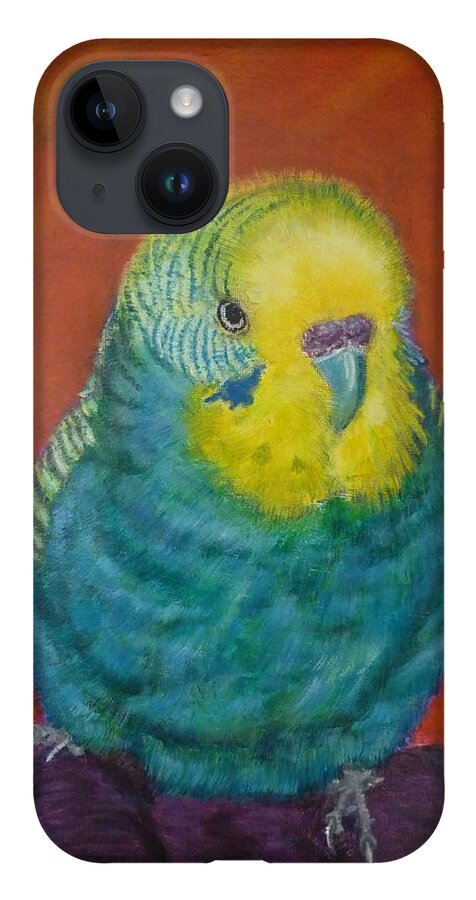 Baby Blue iPhone 14 Case featuring the painting Baby Blue by Amelie Simmons