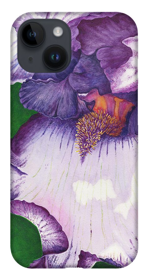 Iris iPhone 14 Case featuring the painting Backyard Beauty by Lori Taylor