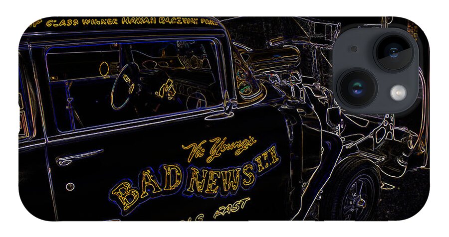 Chevy iPhone 14 Case featuring the digital art Bad News Travels Fast by Darrell Foster