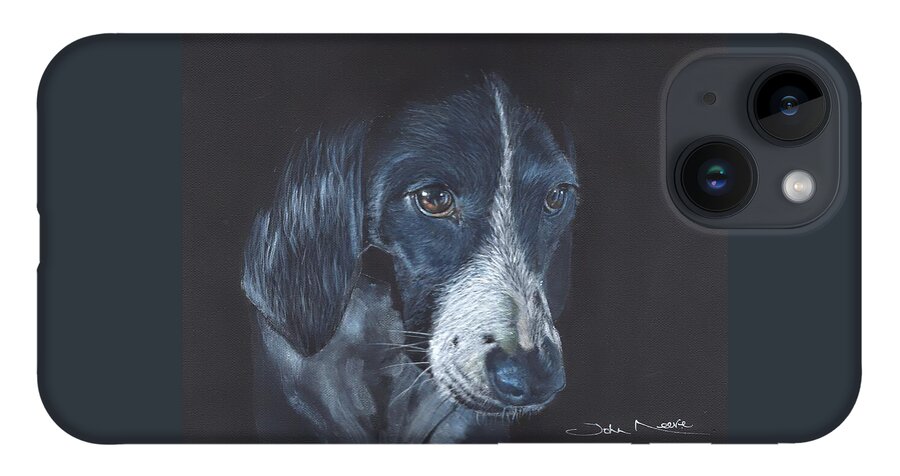 Basset Hound iPhone 14 Case featuring the painting Basset Hound by John Neeve