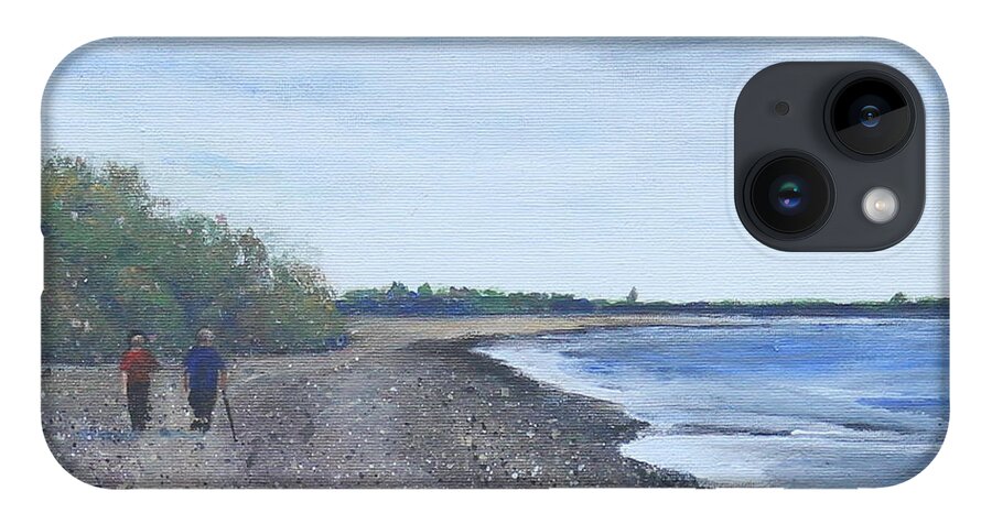 Beach iPhone Case featuring the painting Beachcombers by Ruth Kamenev