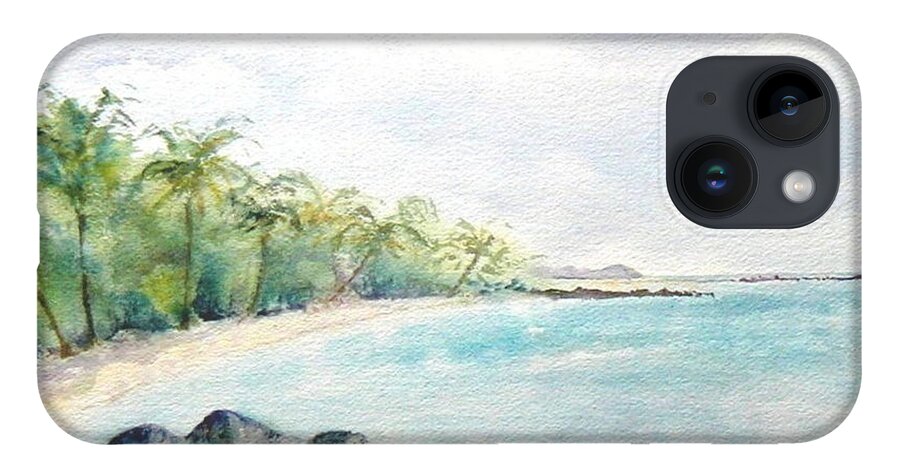 Tortola iPhone 14 Case featuring the painting Beef Island Lagoon by Diane Kirk