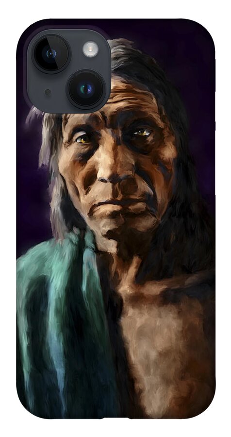 Native iPhone 14 Case featuring the painting Big Head by Rick Mosher