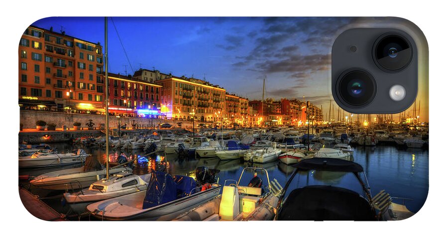 Yhun Suarez iPhone 14 Case featuring the photograph Blue Hour At Port Nice 1.0 by Yhun Suarez