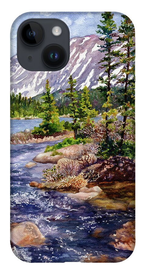 Blue River Painting iPhone Case featuring the painting Blue River by Anne Gifford