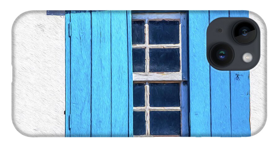 Window iPhone Case featuring the painting Blue Shutters of Peniche by David Letts