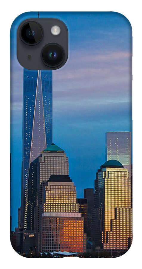 Nyc iPhone 14 Case featuring the photograph Blue Sunset at the World Trade Center by Eleanor Abramson