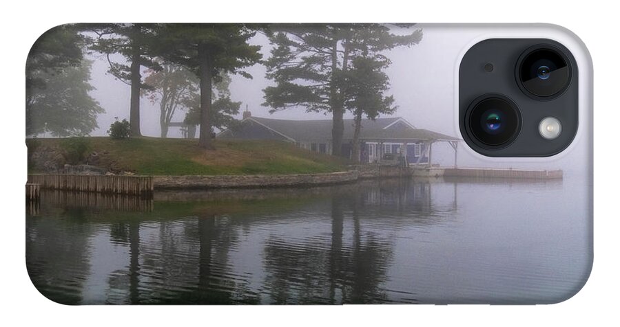 St Lawrence Seaway iPhone 14 Case featuring the photograph Boathouse In Fog by Tom Singleton