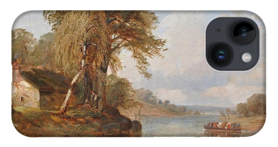 Thomas Creswick - Boating Party On The River Thames iPhone 14 Case featuring the painting Boating Party on the River Thames by MotionAge Designs