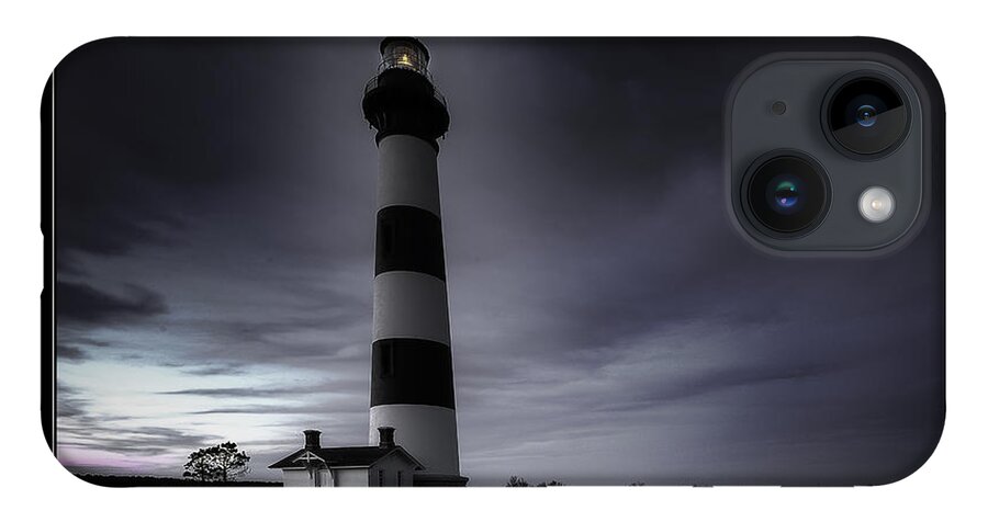 Outer Banks iPhone 14 Case featuring the photograph Bodie Island Light at Dusk by Gene Bleile Photography 
